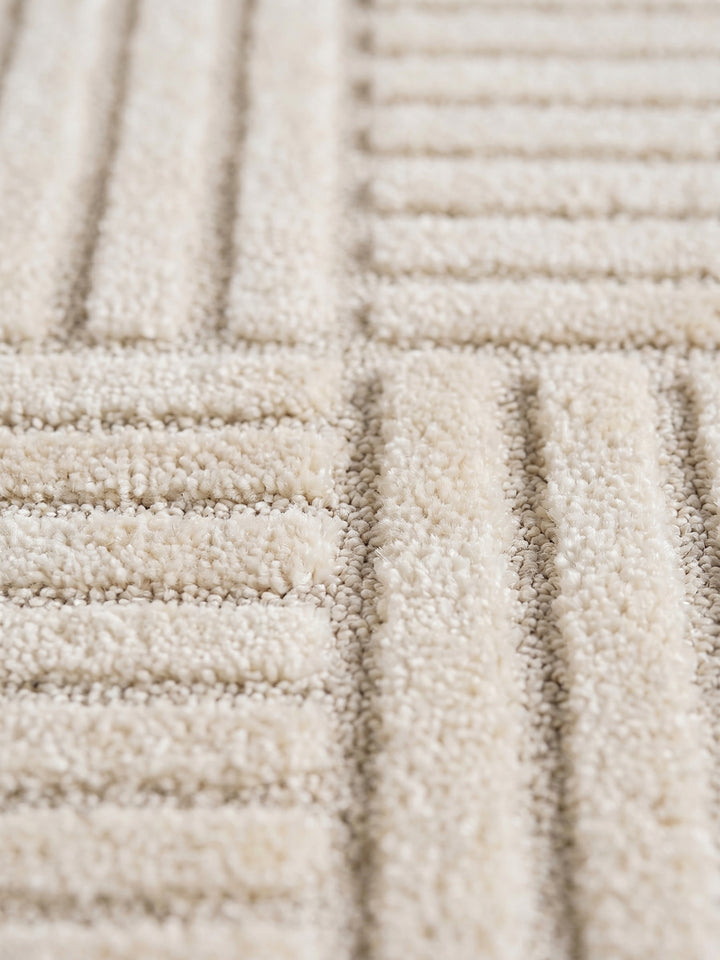 Teppich Creme Läufer Farbdetail Muster_