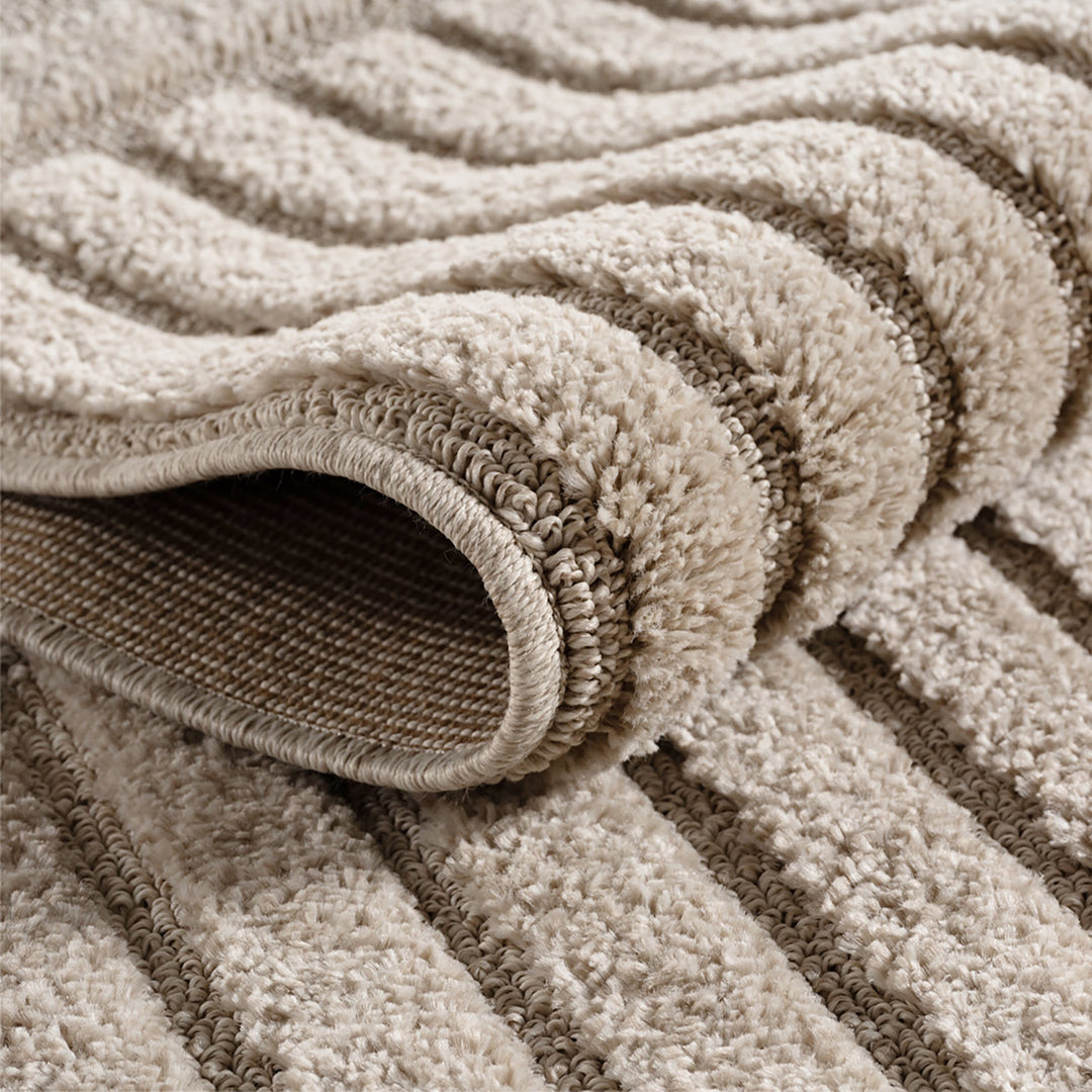 Teppich Beige Skandinavischer Boho rund Polypropylene Skandinavischer Boho Einrichtung Wohnidee Bodenbelag RIGI_