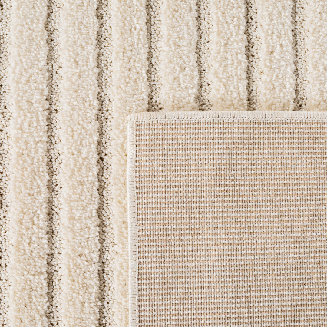 Teppich Creme Skandinavischer Boho Polypropylene Designteppich Kollektion RIGI Wohnraum 80x250_