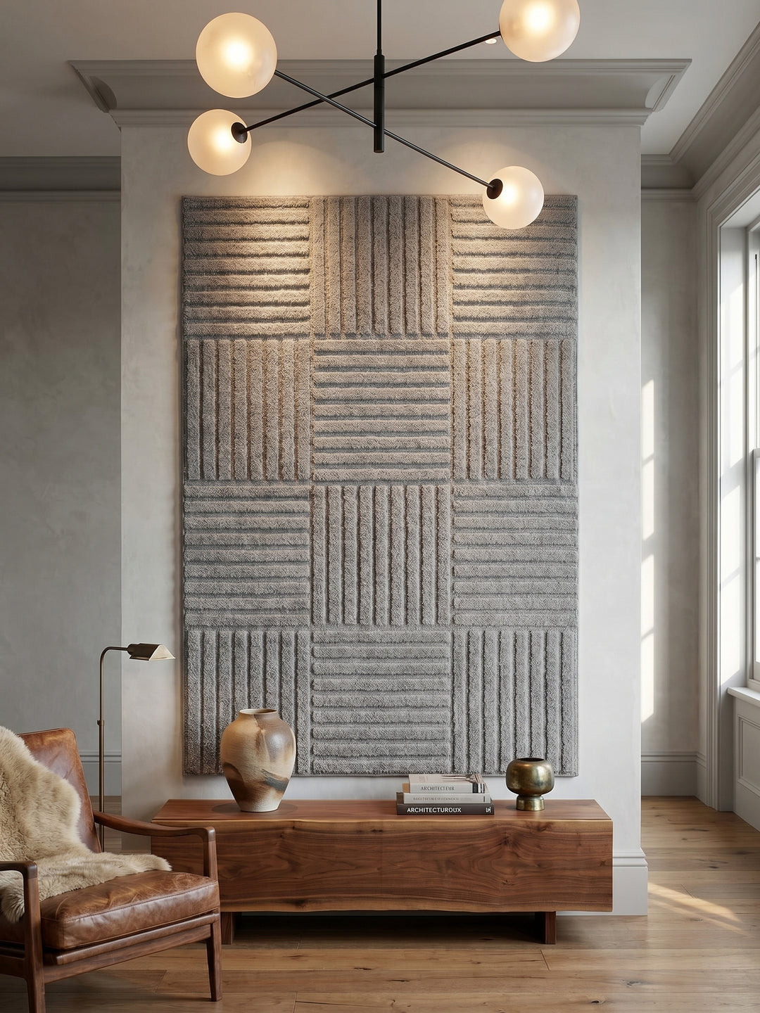 Teppich Silber Läufer Wandteppich Wanddeko_