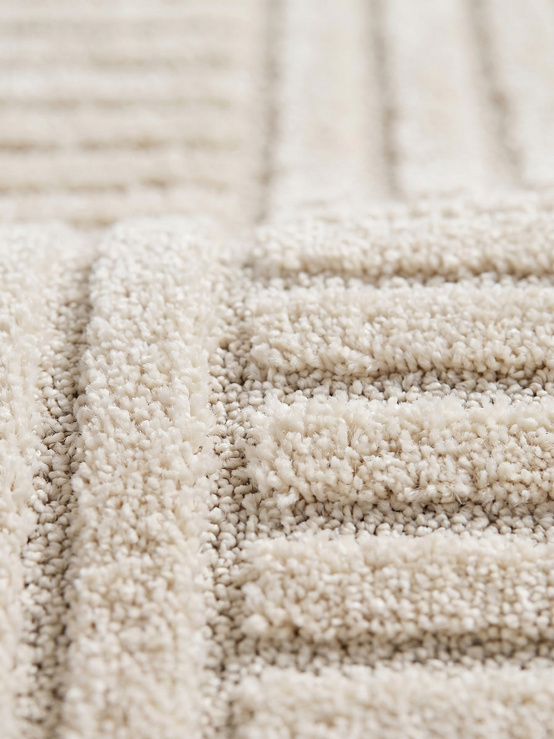 Teppich Creme rund Farbdetail Muster_