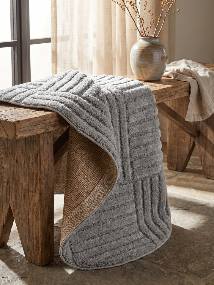 Teppich Silber rund Wohnaccessoire Deko_