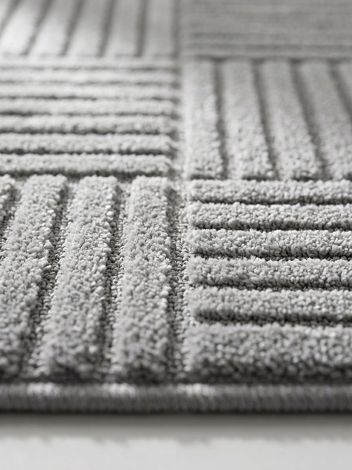 Teppich Silber rund Florhöhe Profil_