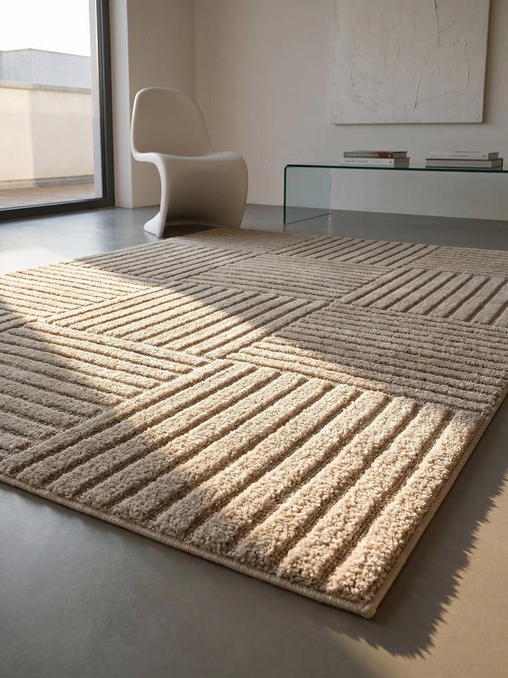 Teppich Beige rechteckig Textur Nahaufnahme Detail_