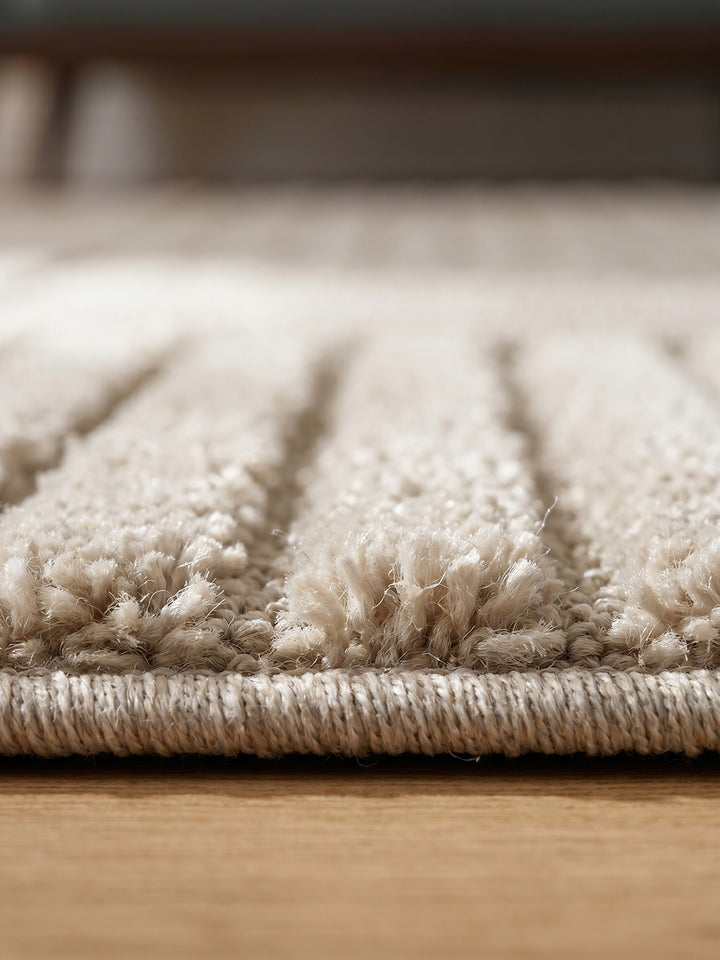 Teppich Beige rechteckig Florhöhe Profil_