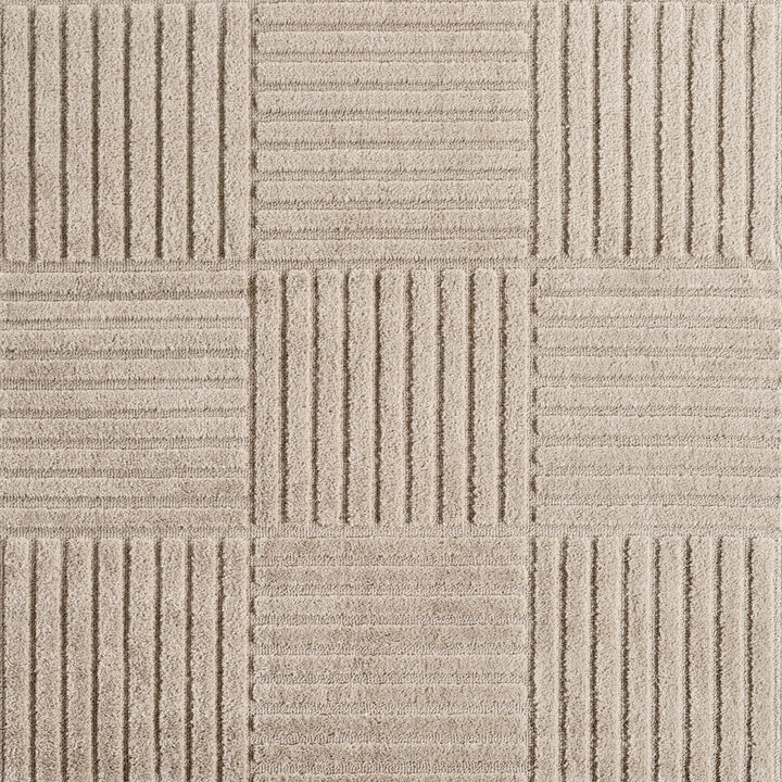 Teppich Beige Skandinavischer Boho rechteckig Polypropylene_