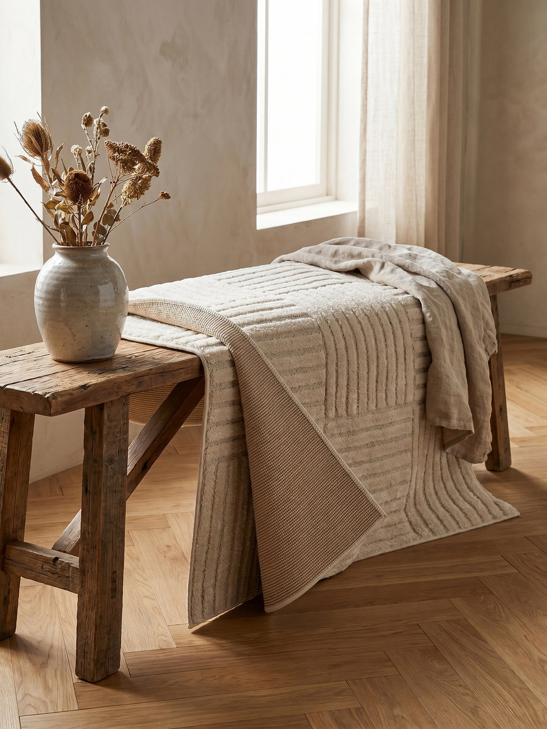 Teppich Creme rechteckig Wohnaccessoire Deko_