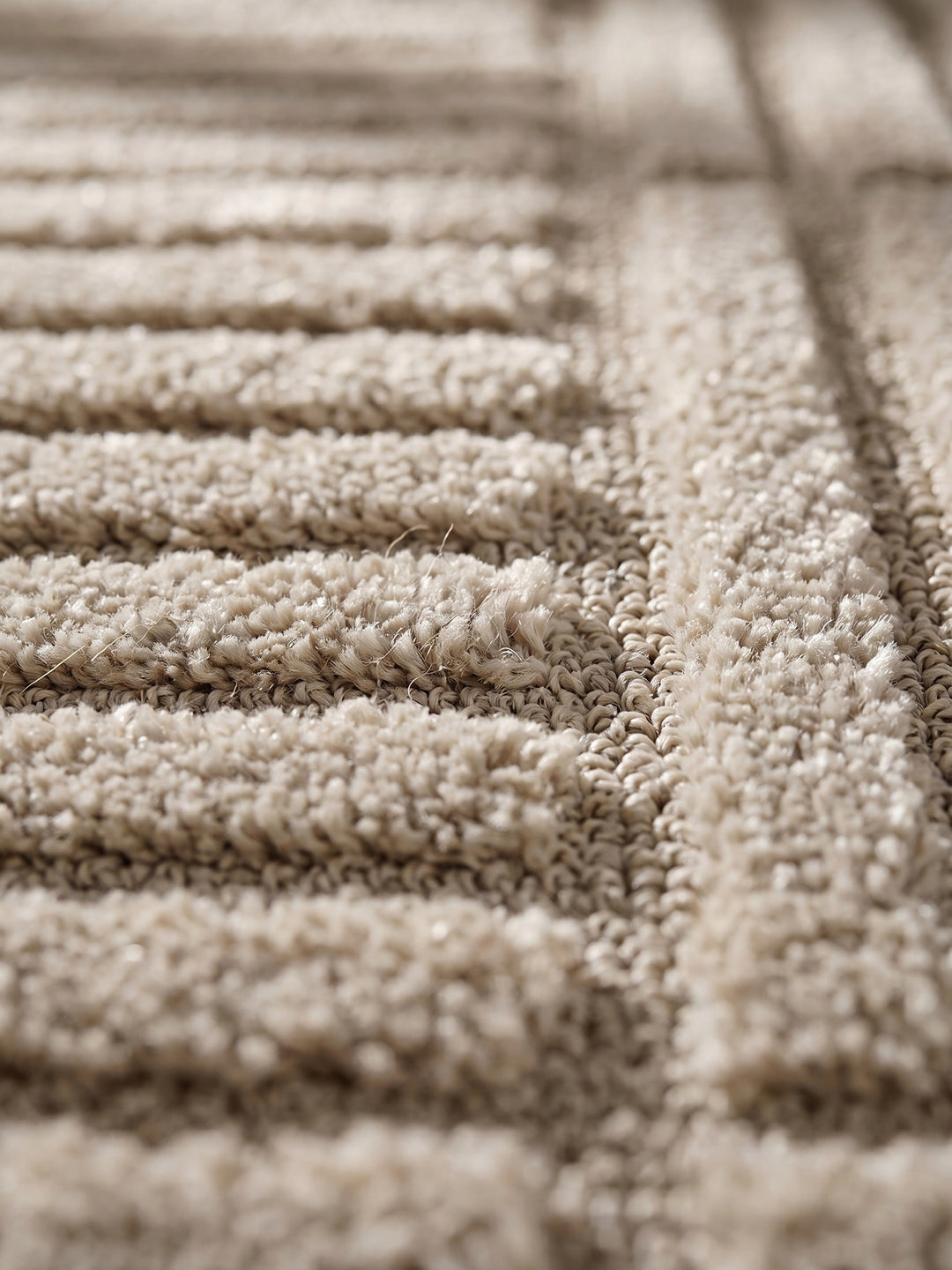Teppich Beige rund Webstruktur Qualität_