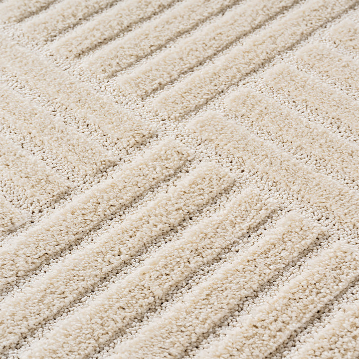 Teppich Creme Skandinavischer Boho rechteckig Polypropylene_