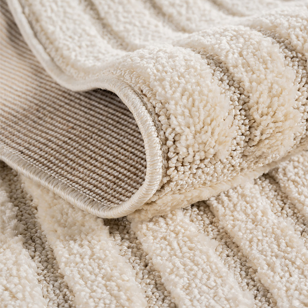 Teppich Creme Skandinavischer Boho rechteckig Polypropylene_