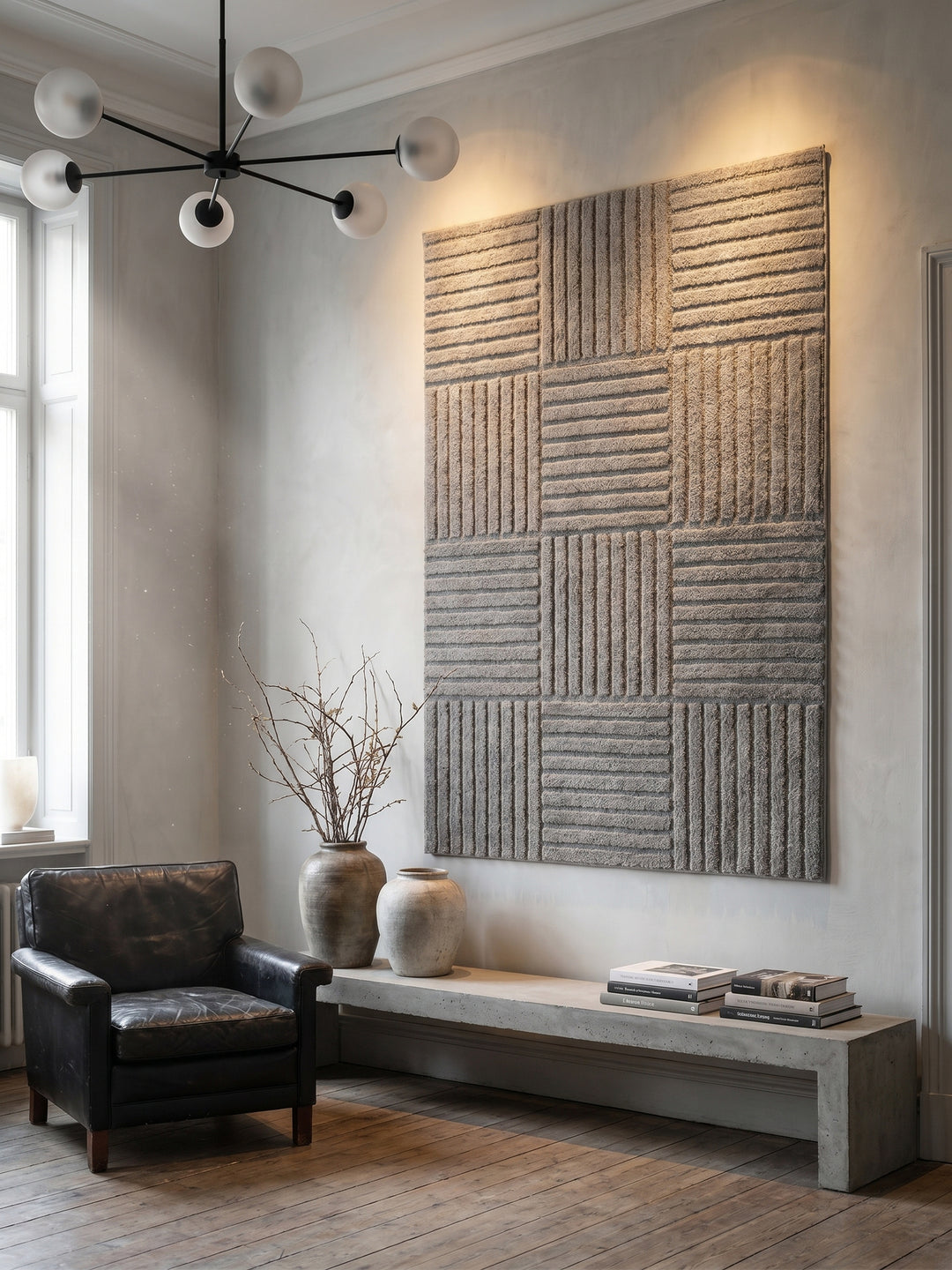 Teppich Silber rechteckig Wandteppich Wanddeko_