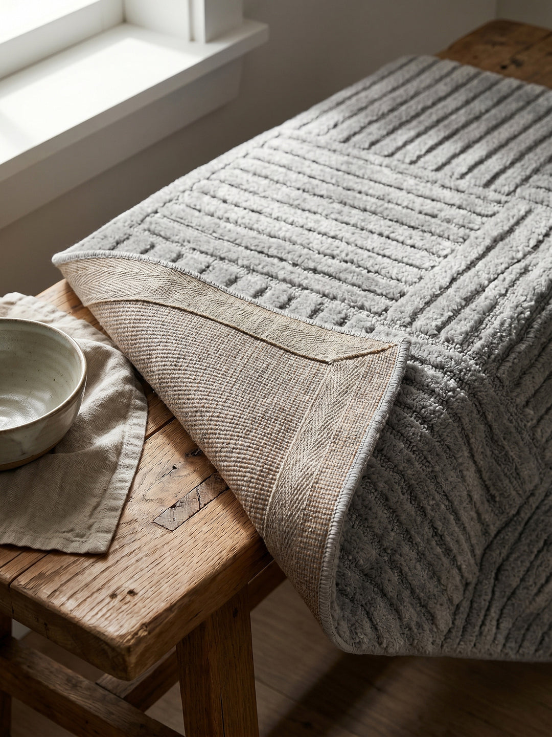 Teppich Silber rechteckig Wohnaccessoire Deko_