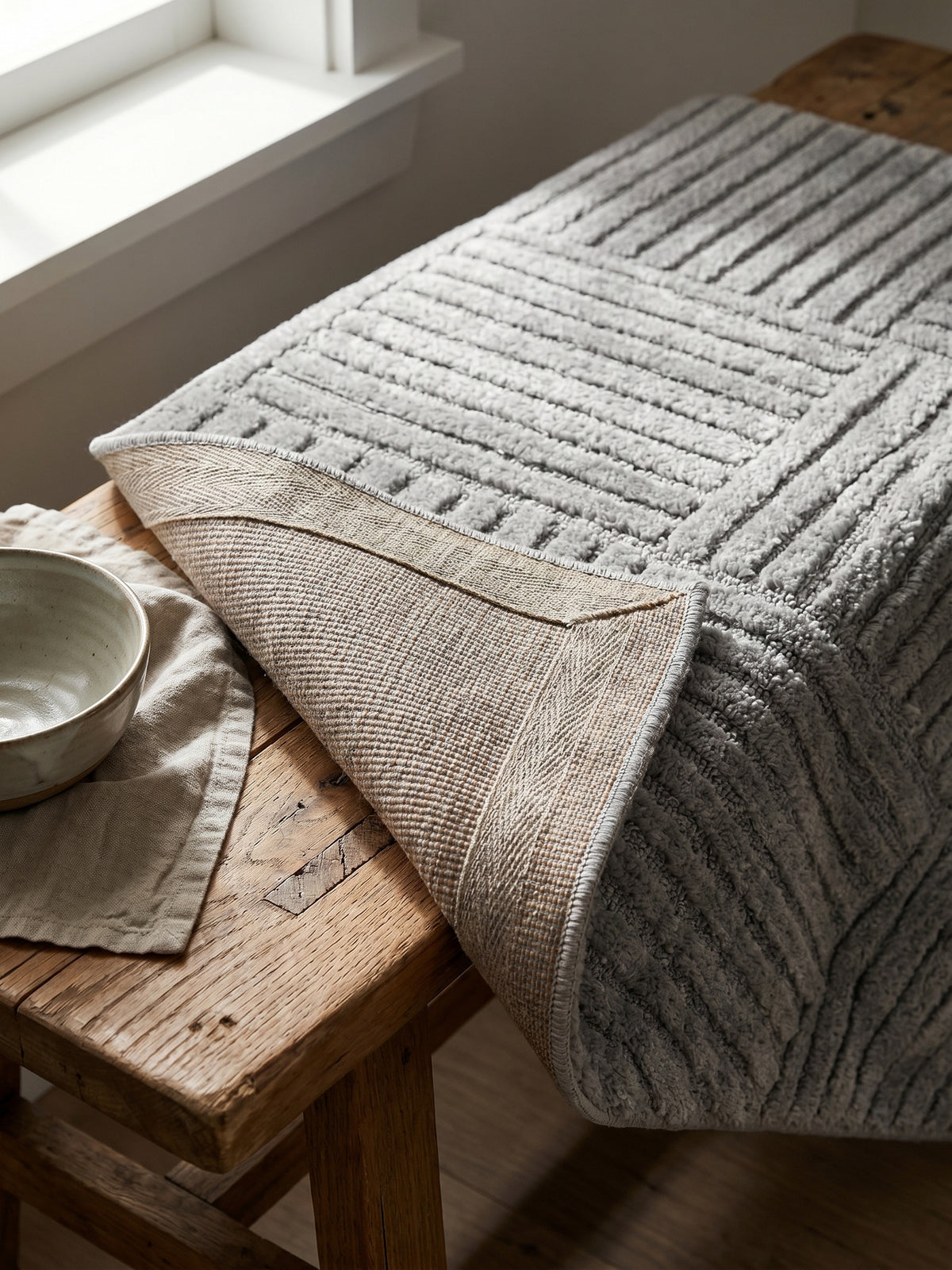 Teppich Silber rechteckig Wohnaccessoire Deko_