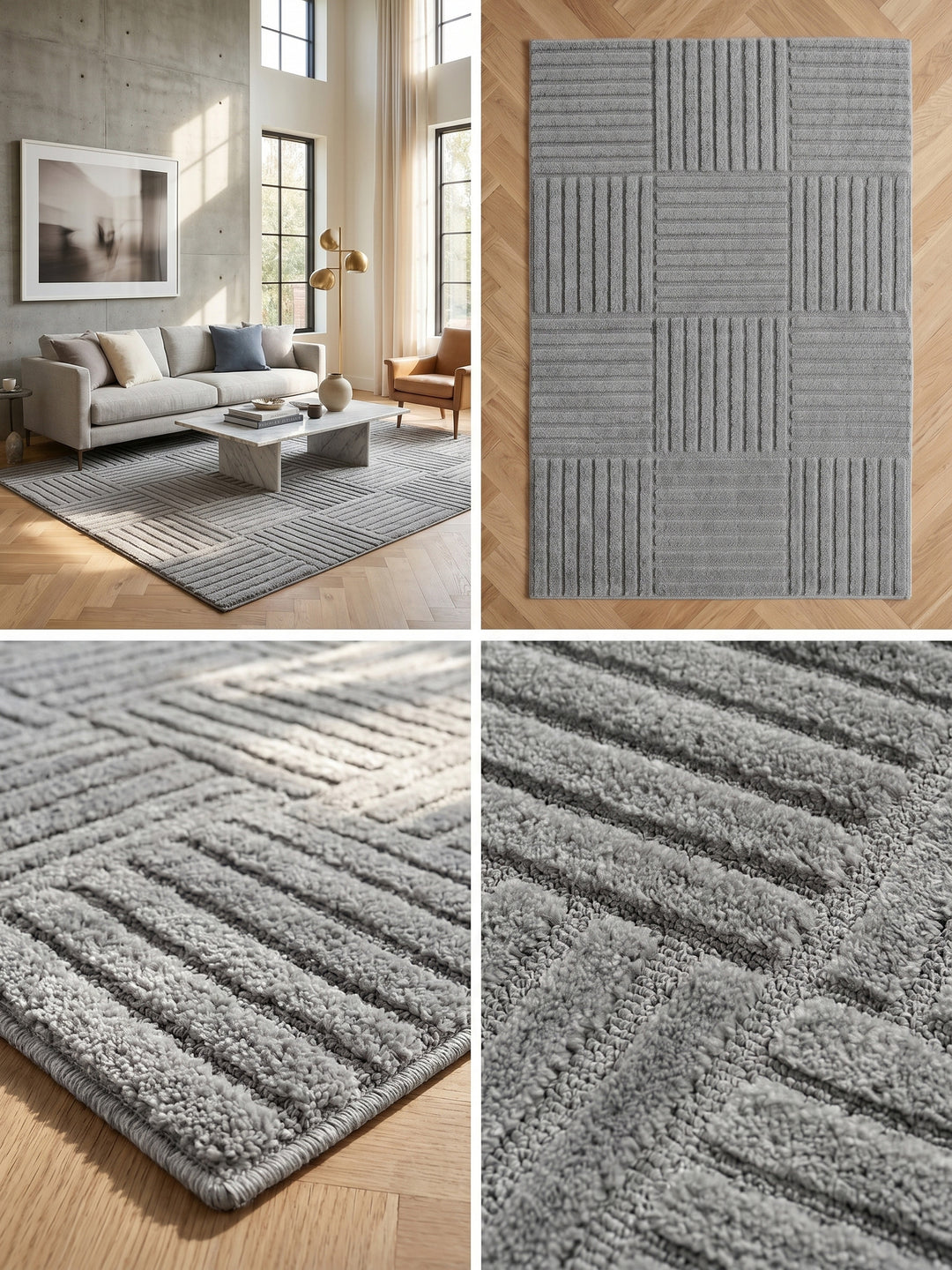 Teppich Silber rechteckig Farbdetail Muster_