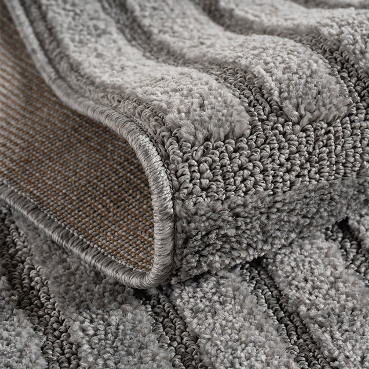 Teppich Silber Skandinavischer Boho rechteckig_