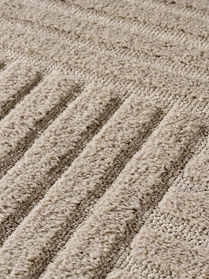 Teppich Beige rund Farbdetail Muster_
