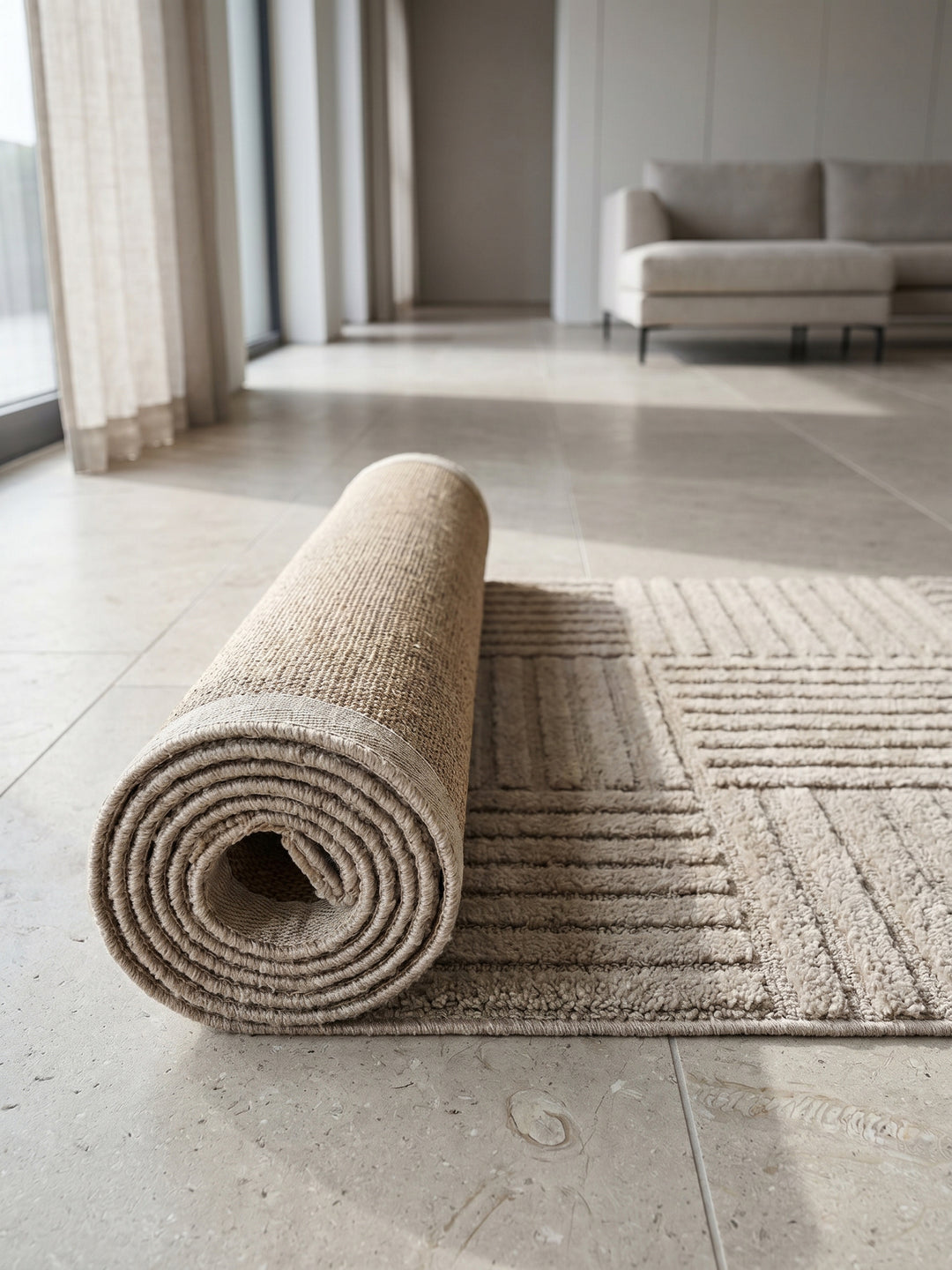 Teppich Beige Läufer Wohnaccessoire Deko_