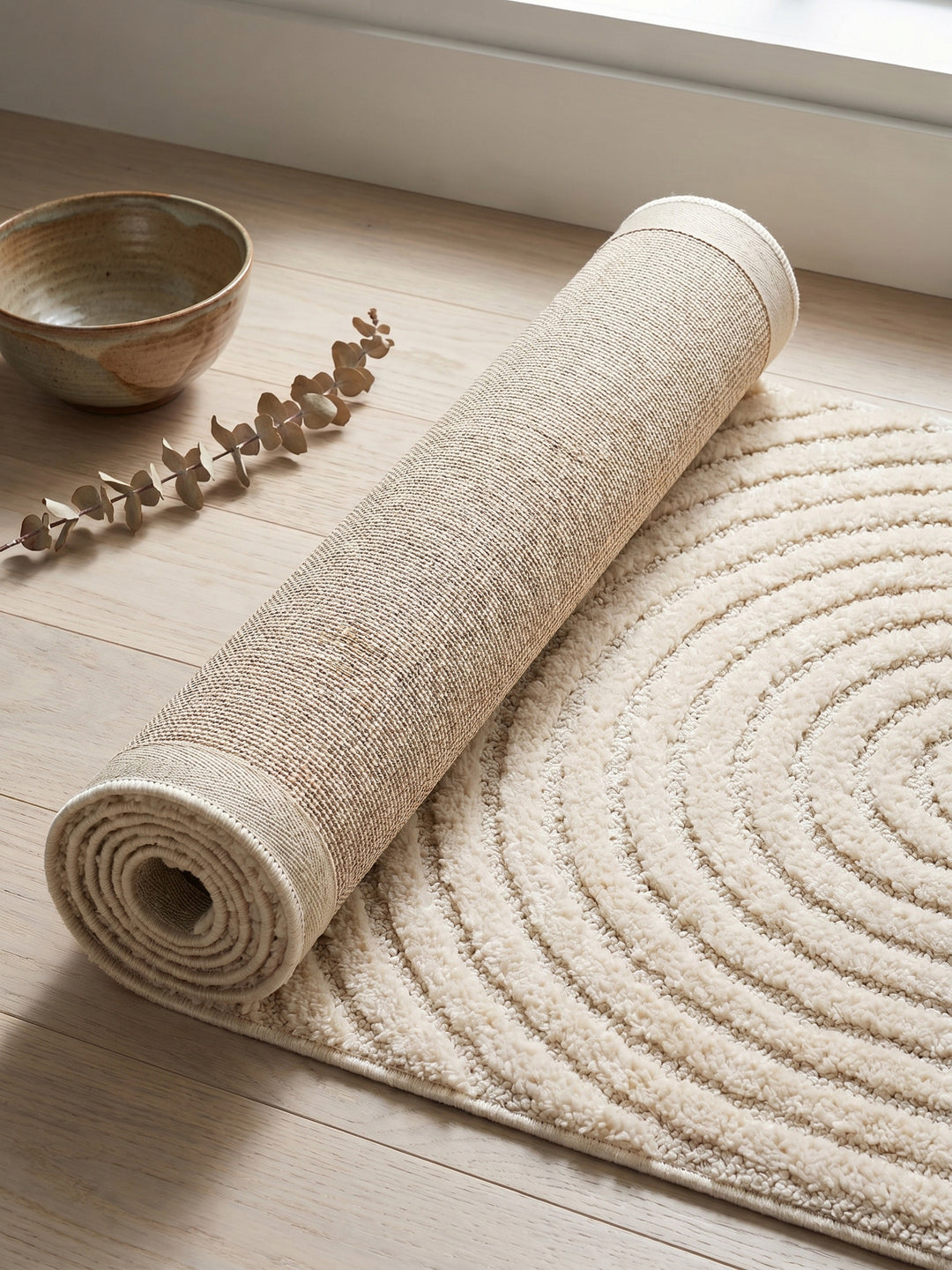 Teppich Creme Läufer Wohnaccessoire Deko_