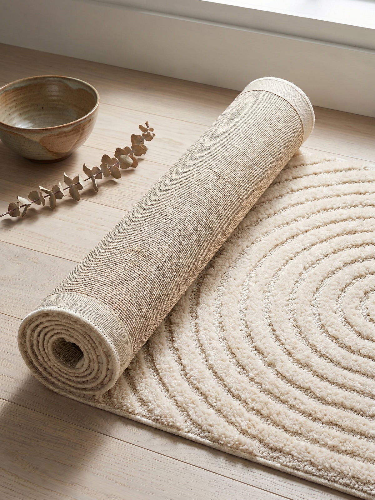 Teppich Creme Läufer Wohnaccessoire Deko_