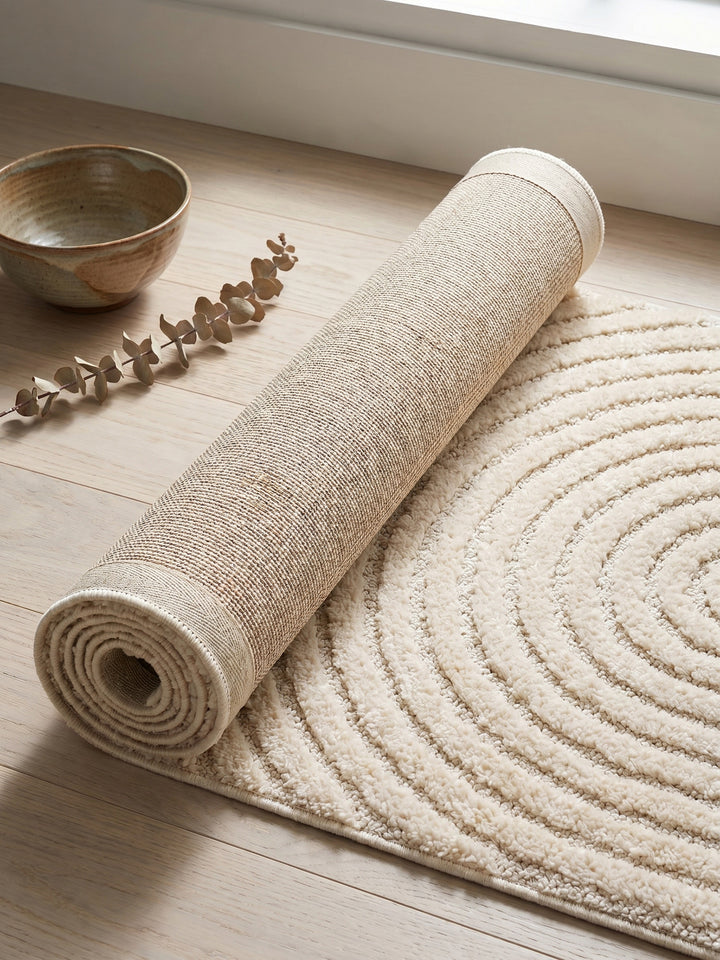 Teppich Creme Läufer Wohnaccessoire Deko_