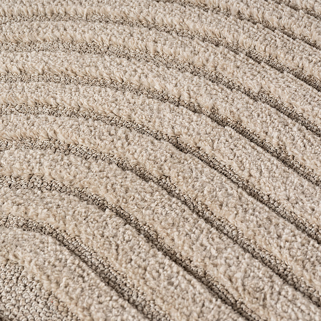 Teppich Beige Skandinavischer Boho rund Polypropylene Wohnzimmer Schlafzimmer Flur Skandinavischer Boho RIGI_