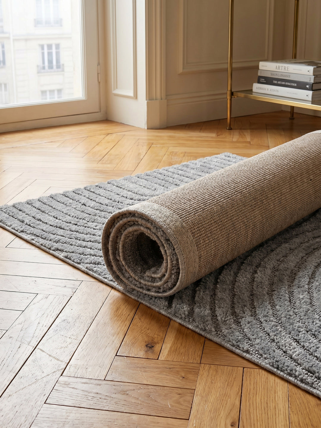 Teppich Silber Läufer Wohnaccessoire Deko_