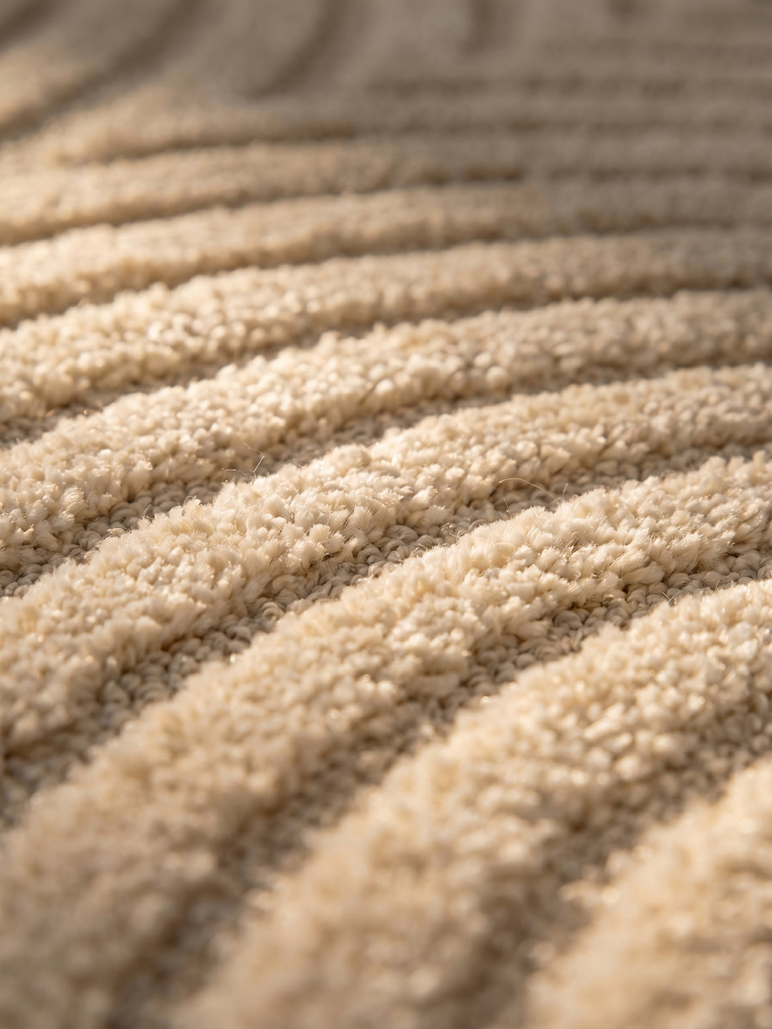 Teppich Creme rund Farbdetail Muster_