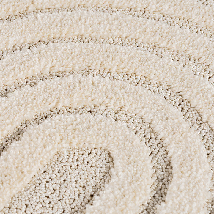 Teppich Creme Skandinavischer Boho rund Polypropylene Wohnzimmer Schlafzimmer Flur Skandinavischer Boho RIGI_