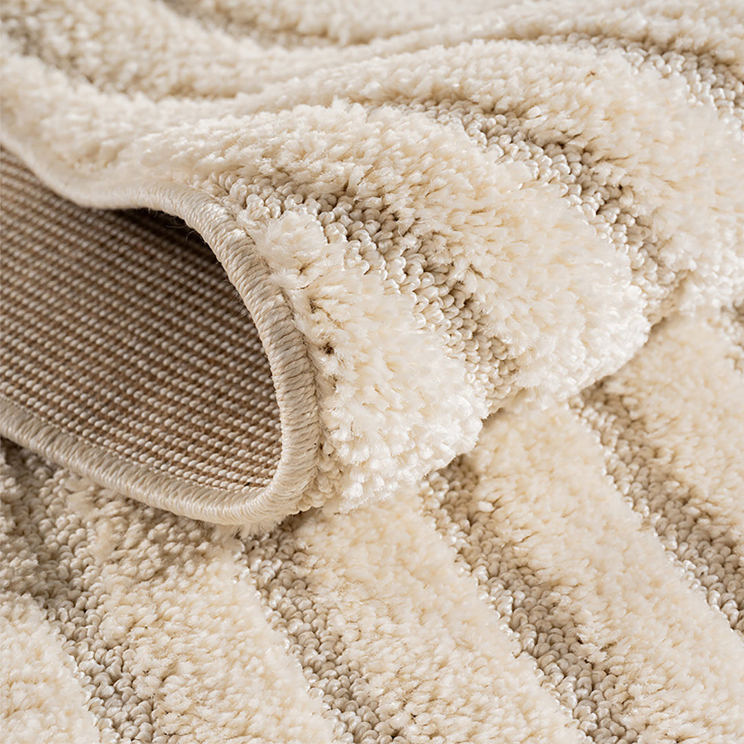 Teppich Creme Skandinavischer Boho rund Polypropylene Skandinavischer Boho Einrichtung Wohnidee Bodenbelag RIGI_