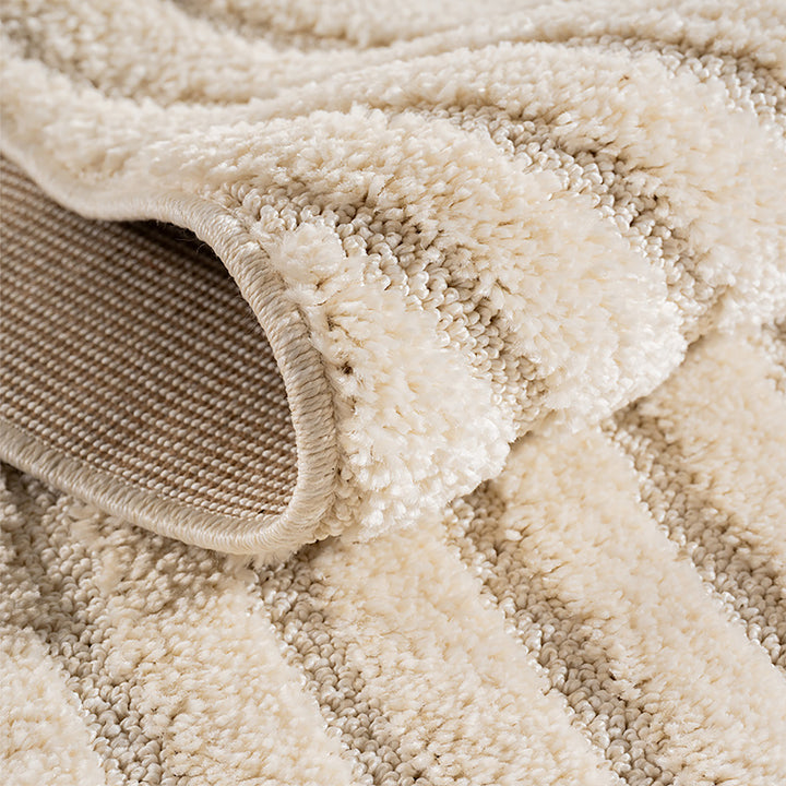 Teppich Creme Skandinavischer Boho rund Polypropylene Skandinavischer Boho Einrichtung Wohnidee Bodenbelag RIGI_