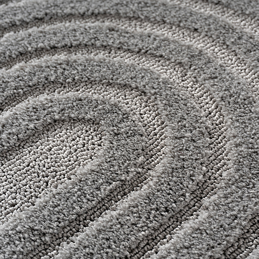 Teppich Silber Skandinavischer Boho rund Polypropylene Wohnzimmer Schlafzimmer Flur Skandinavischer Boho RIGI_