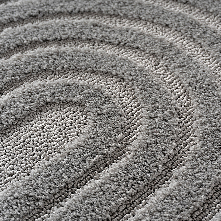 Teppich Silber Skandinavischer Boho rund Polypropylene Wohnzimmer Schlafzimmer Flur Skandinavischer Boho RIGI_