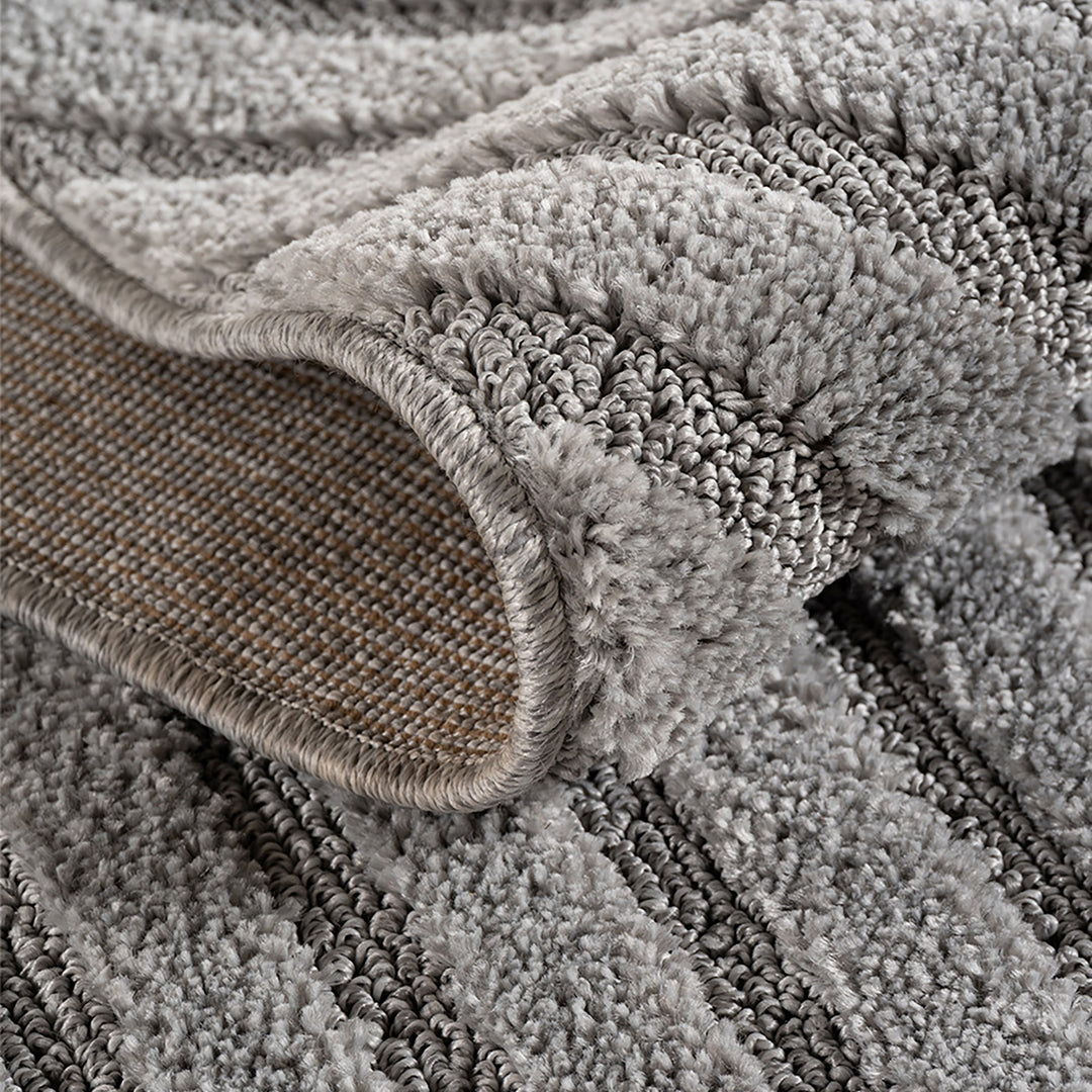 Teppich Silber Skandinavischer Boho rund Polypropylene Skandinavischer Boho Einrichtung Wohnidee Bodenbelag RIGI_