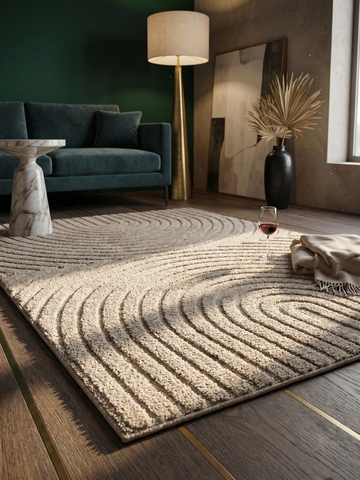 Teppich Beige rechteckig Textur Nahaufnahme Detail_