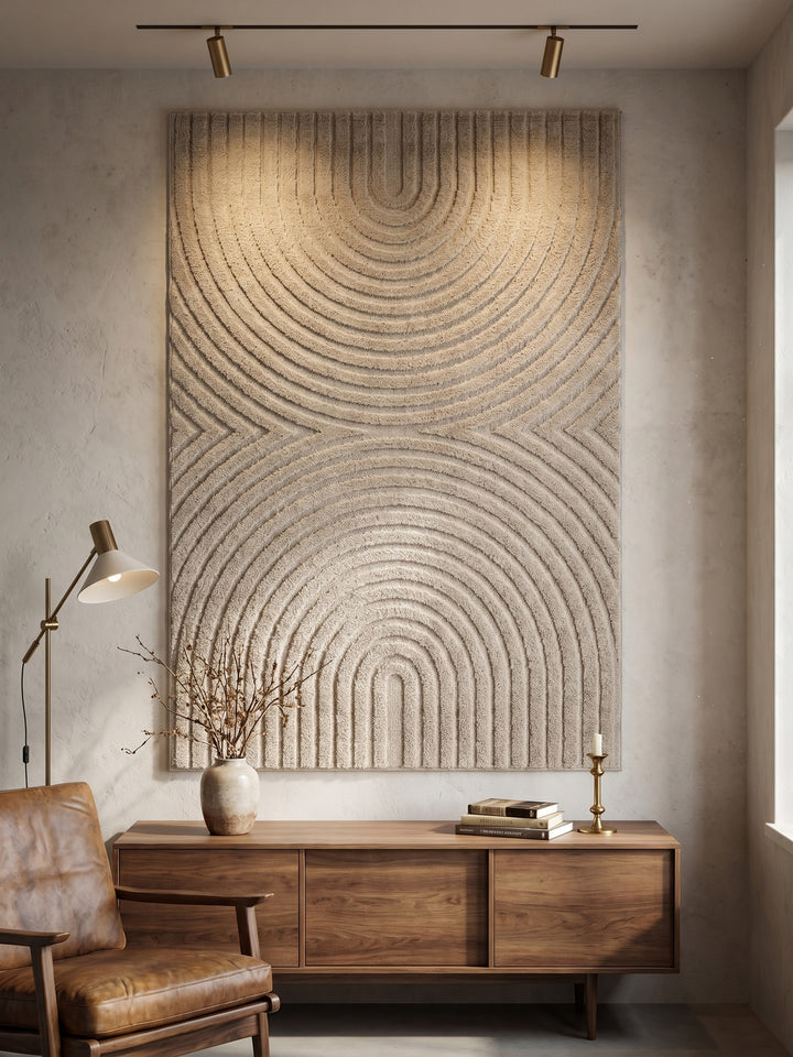 Teppich Beige rechteckig Wandteppich Wanddeko_