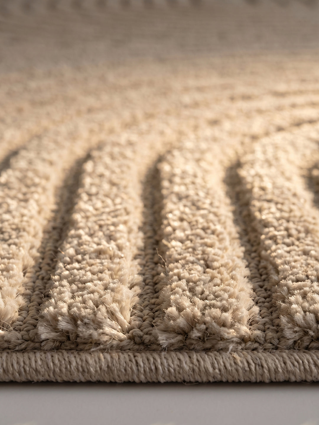 Teppich Beige rechteckig Florhöhe Profil_