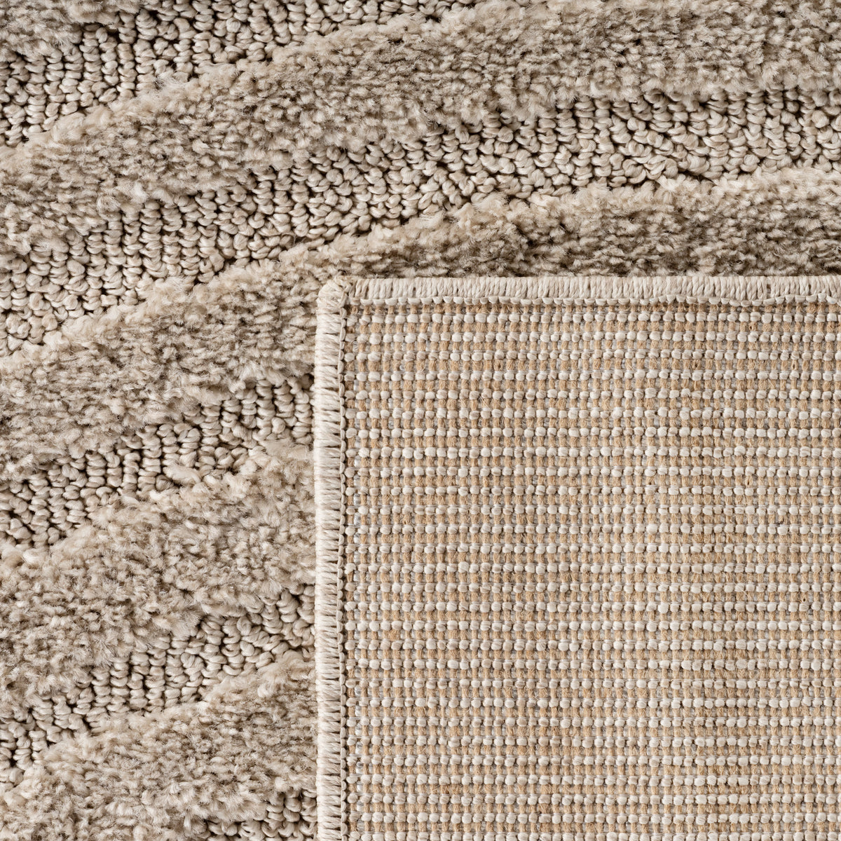 Teppich Beige Skandinavischer Boho rechteckig Polypropylene_