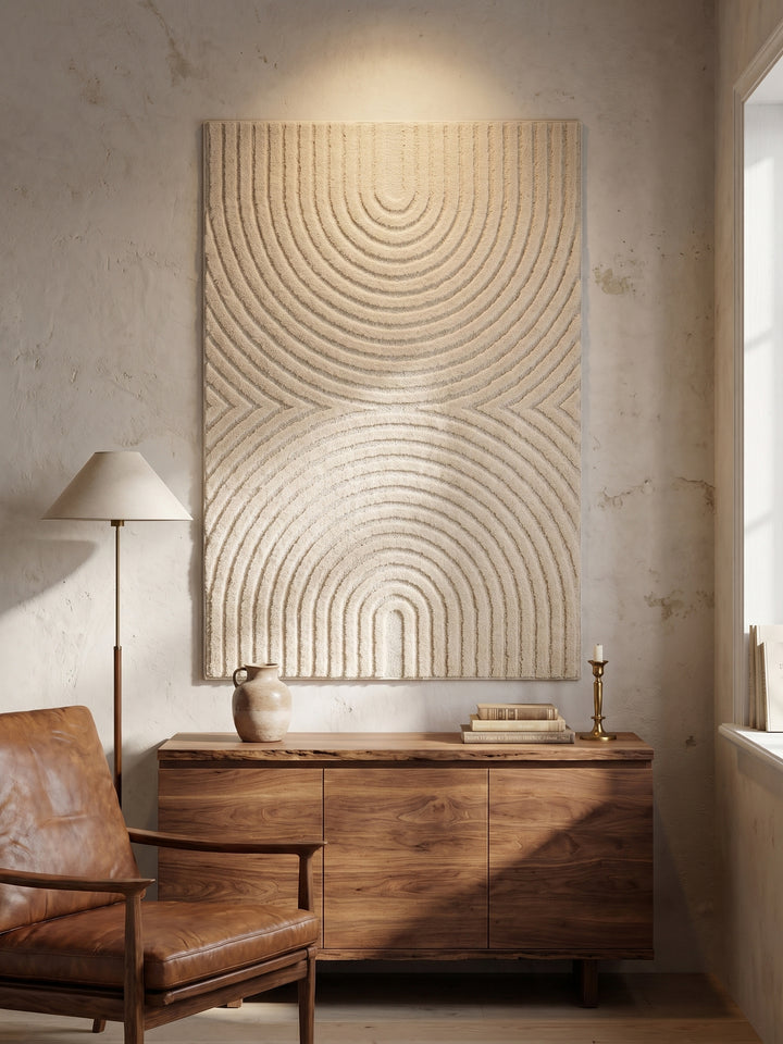 Teppich Creme rechteckig Wandteppich Wanddeko_