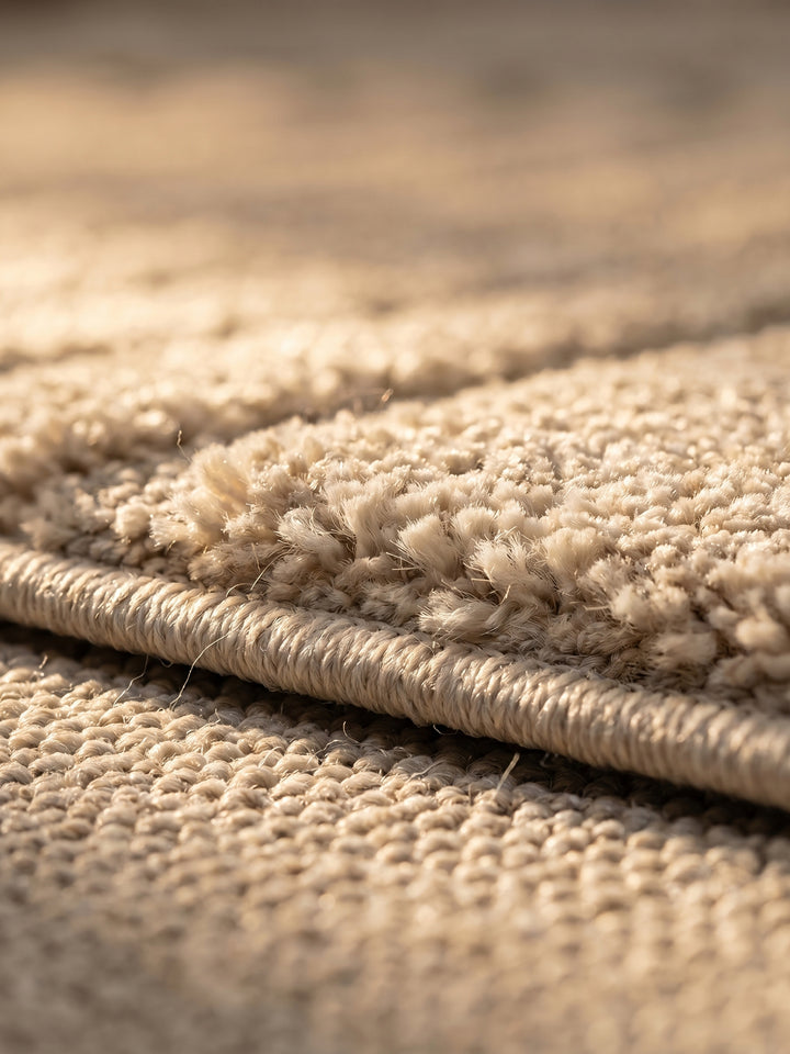 Teppich Beige rund Florhöhe Profil_