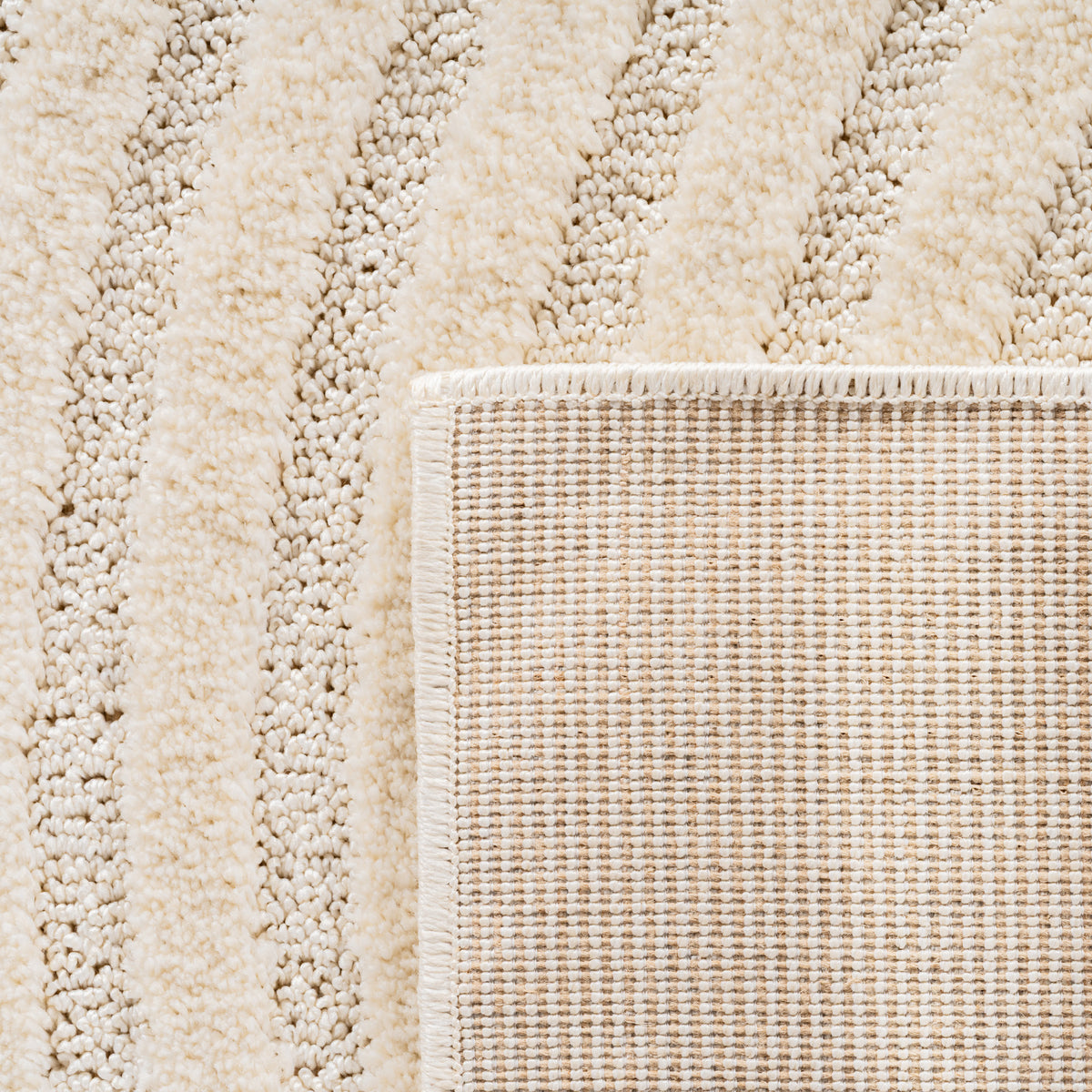 Teppich Creme Skandinavischer Boho rechteckig Polypropylene_