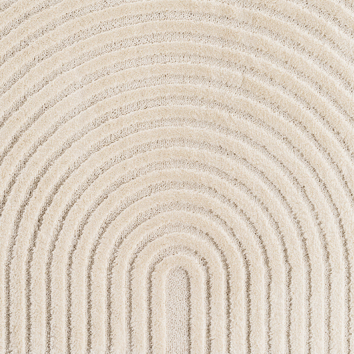 Teppich Creme Skandinavischer Boho rechteckig Polypropylene_
