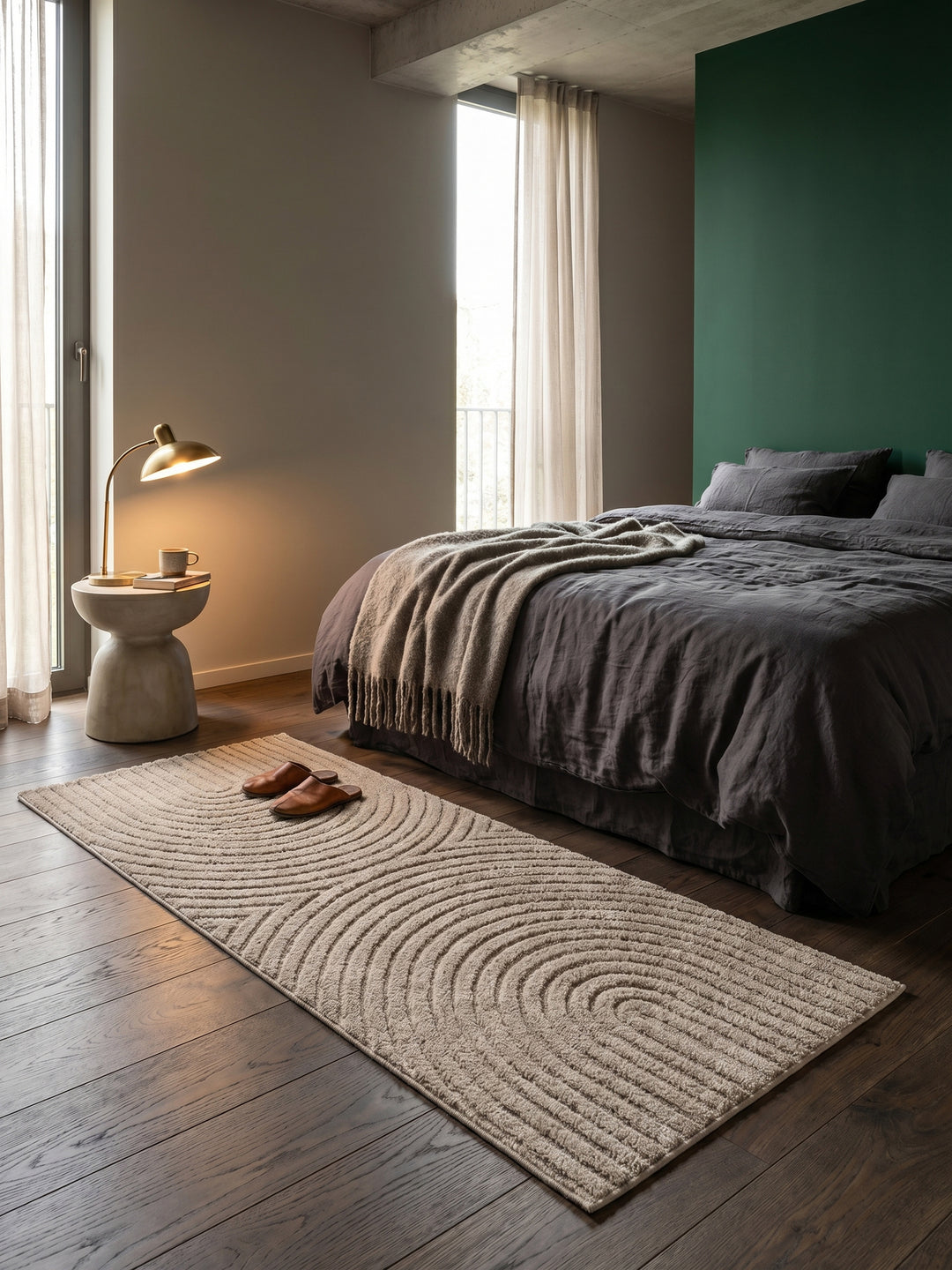 Teppich Beige Läufer Wohnidee gemütlich_