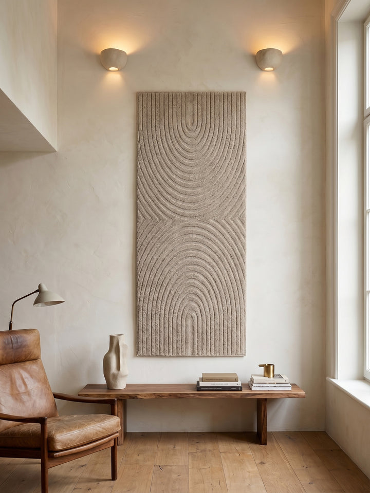 Teppich Beige Läufer Wandteppich Wanddeko_