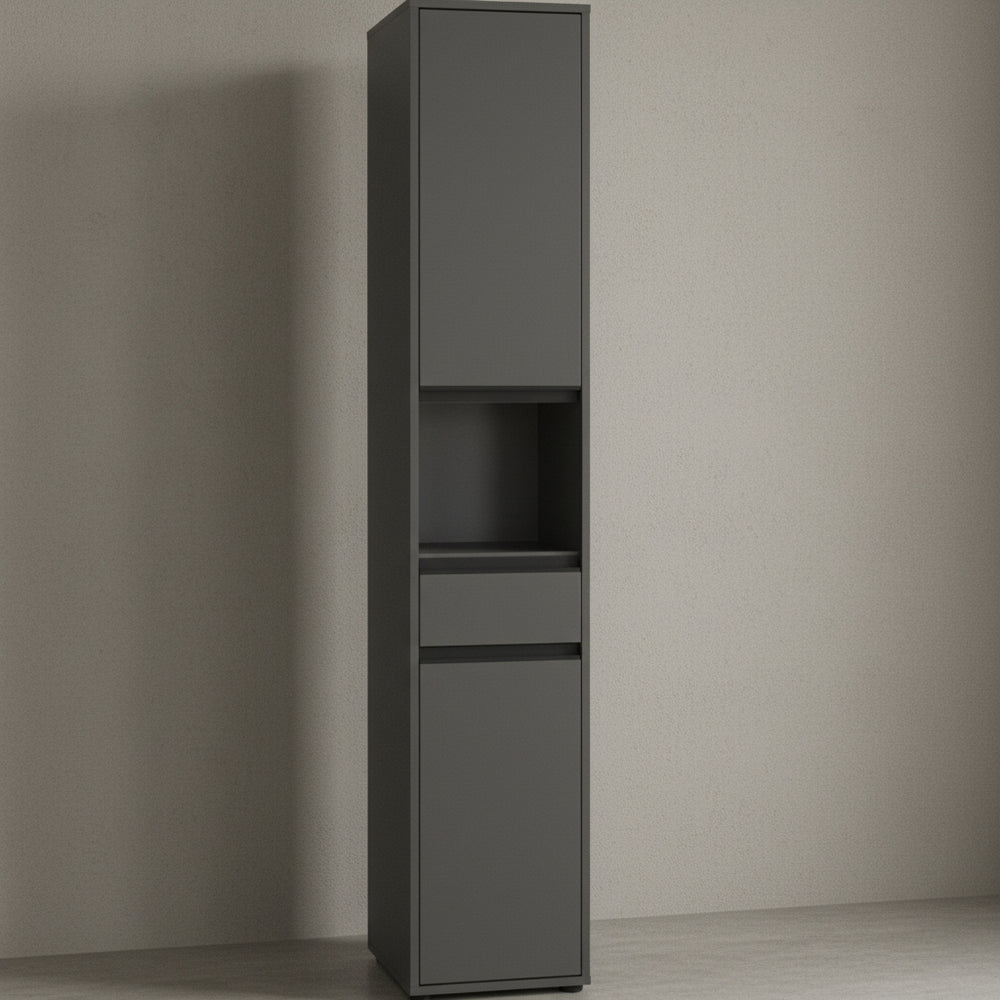 Hochschrank HAMBURG Soft-Close Badschrank schmal Badregal_