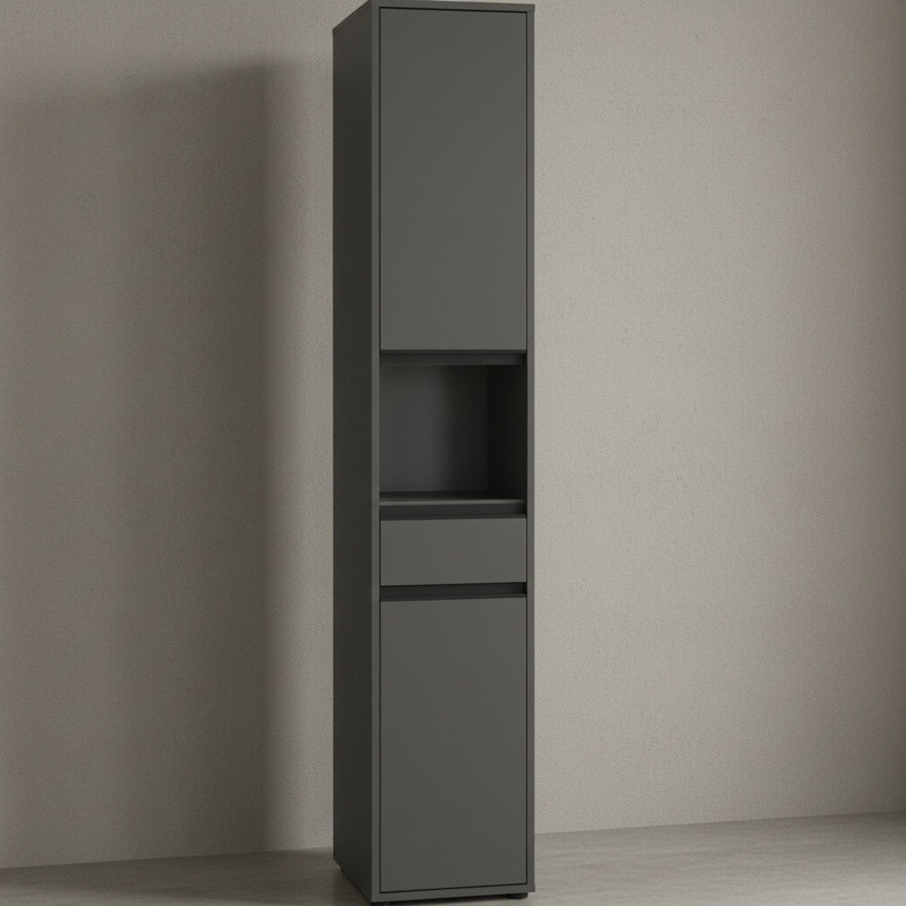 Hochschrank HAMBURG Soft-Close Badschrank schmal Badregal_
