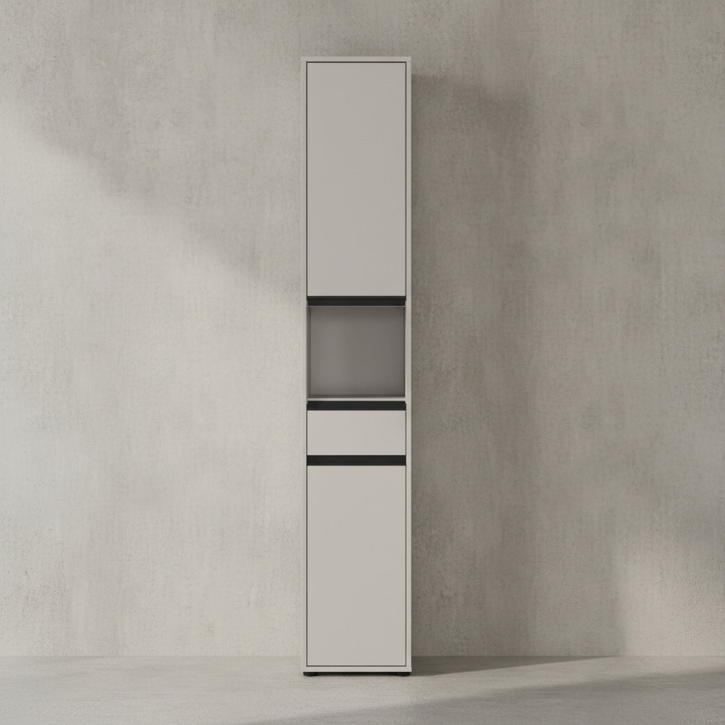 Hochschrank HAMBURG Soft-Close Modern 33x181x34 cm Steingrau