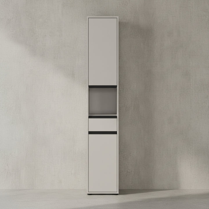 Hochschrank HAMBURG Soft-Close Modern 33x181x34 cm Steingrau_