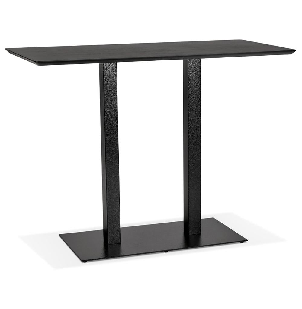 Schwarzer Designer Hochtisch 150x70 cm mit elegantem Metallgestell für moderne Bar-Einrichtungen_