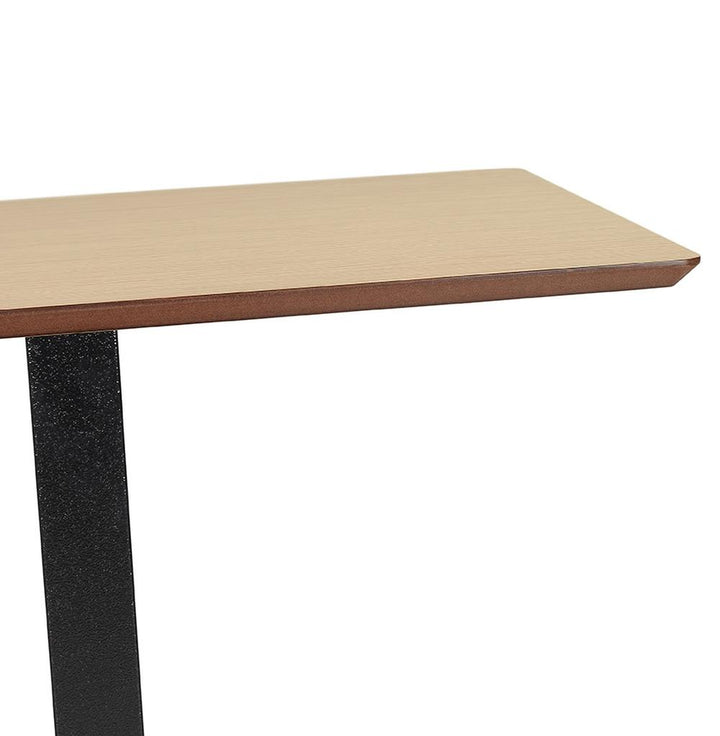 Natürliches Holzdesign Hochtisch mit schwarzem Metallgestell - 150x70 cm - passt hervorragend in helle Räume_