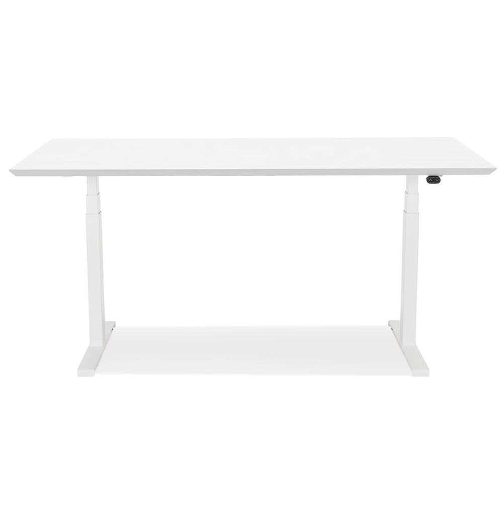 Höhenverstellbarer Computertisch - Weiße MDF-Platte - 150x70 cm - elektrischer Antrieb - ideal für ergonomisches Arbeiten - Kadima Design_